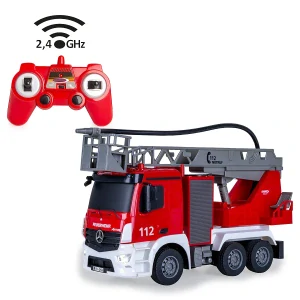 Hasičské auto Mercedes-Benz Antos 1:26 2,4GHz s hadicí a žebříkem
