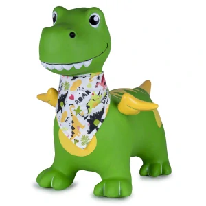 Hopsadlo dino zelený s pumpičkou