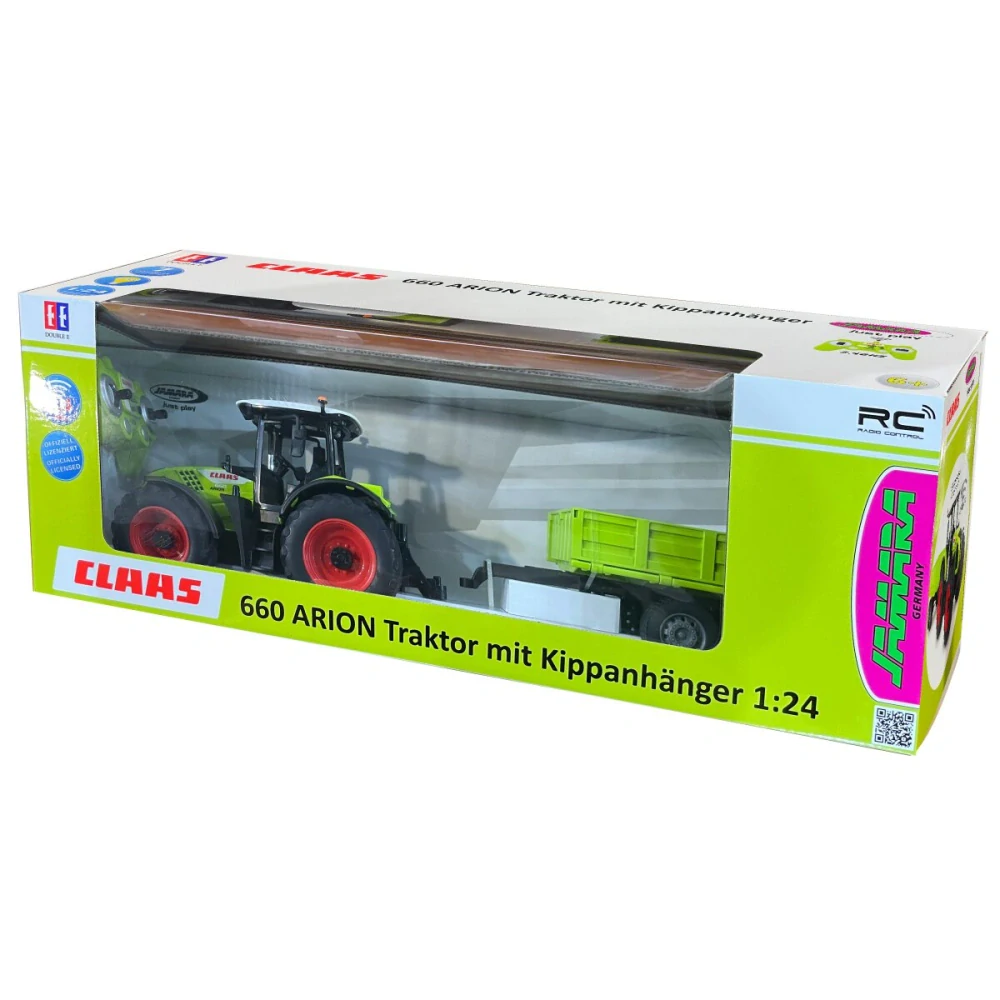 Jamara Traktor Claas Arion 660 se sklápěcím přívěsem 1:24 2,4GHz  