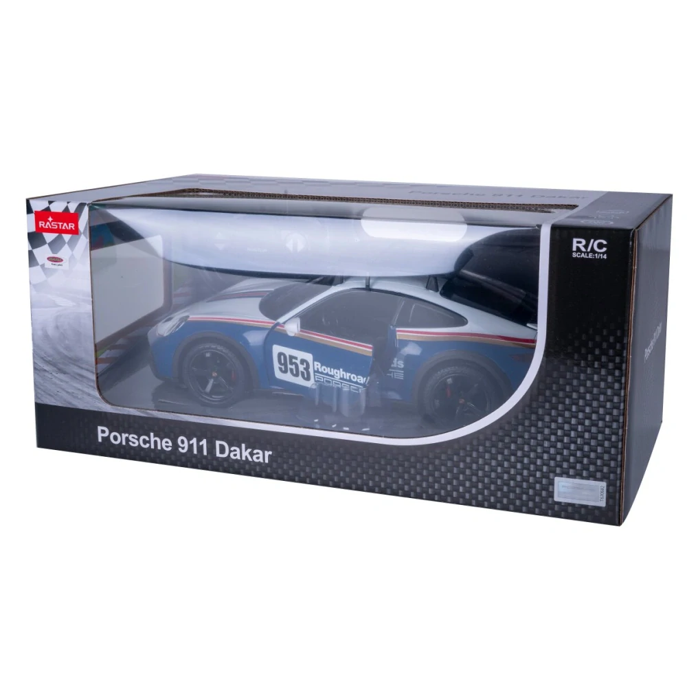 Jamara Porsche 911 Dakar Performance 1:14 modré 2,4GHz s manuálním otevíráním dveří