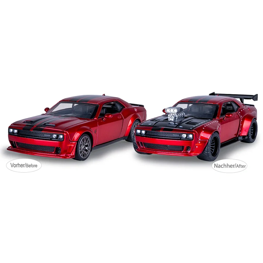Dodge Challenger SRT Jailbreak Diecast 1:36 červené 2v1