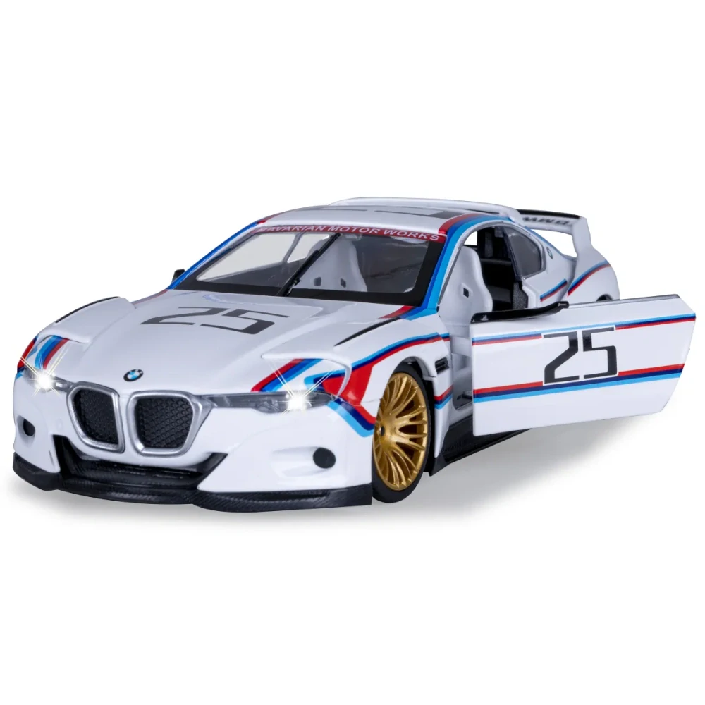 BMW 3.0 CSL Hommage R Diecast 1:24 bílé včetně baterií