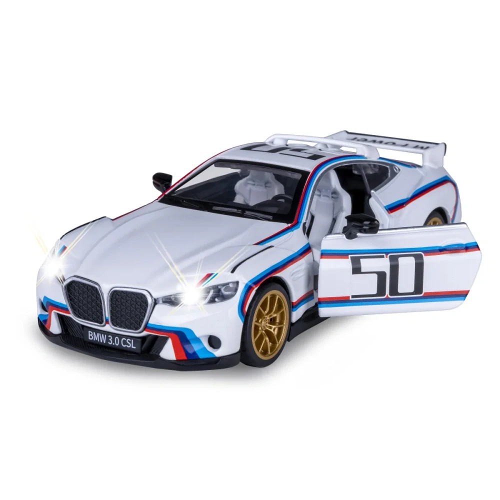 BMW 3.0 CSL Diecast 1:34 bílé včetně baterií