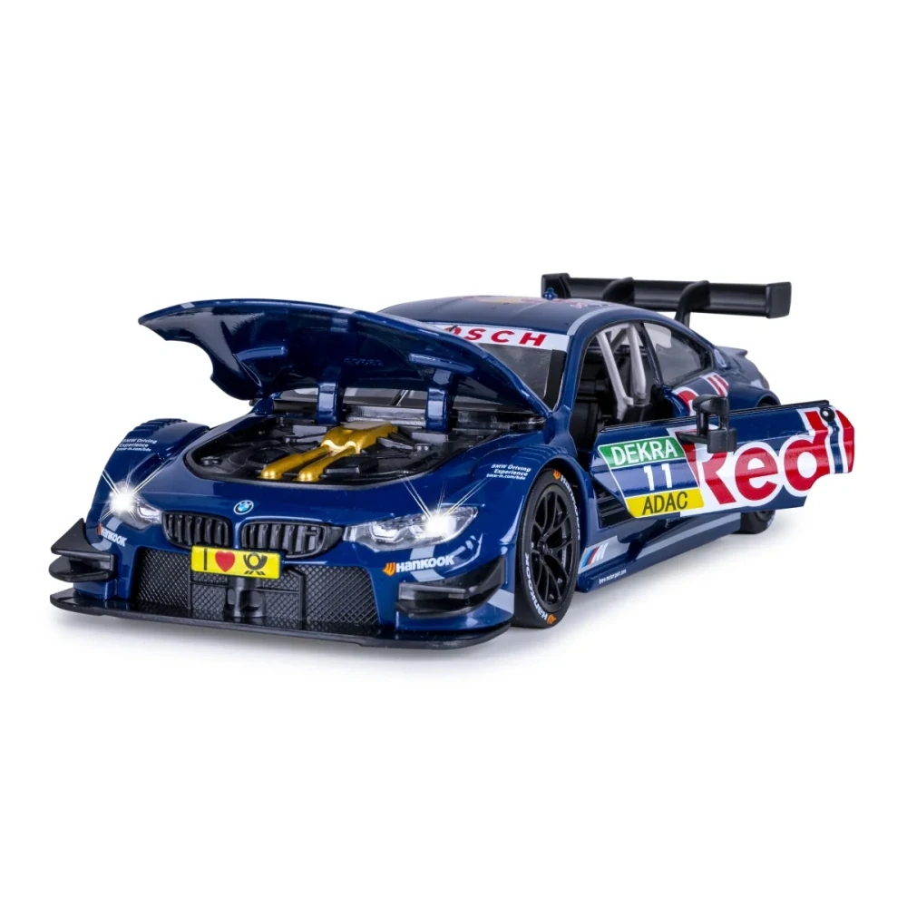 BMW M4 DTM Diecast 1:24 modré včetně baterií