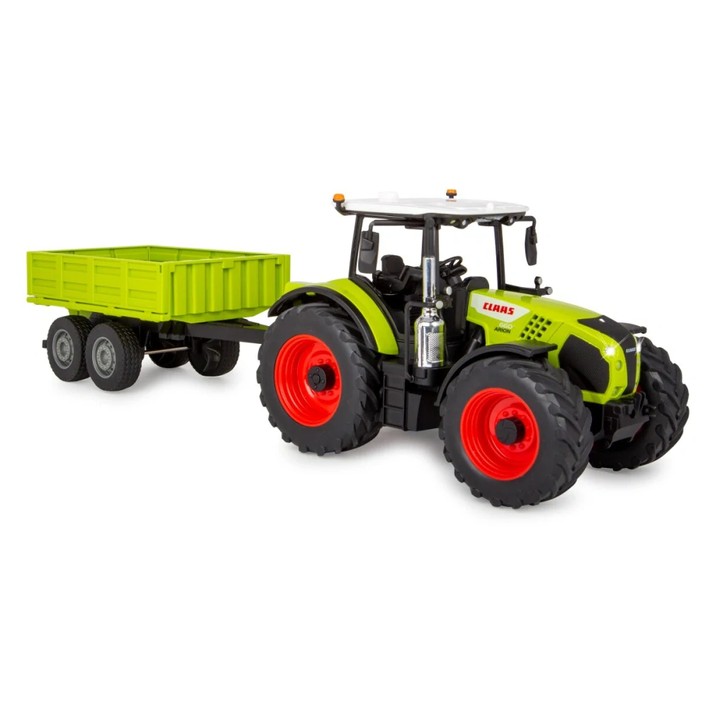 Traktor Claas Arion 660 se sklápěcím přívěsem 1:24 2,4GHz