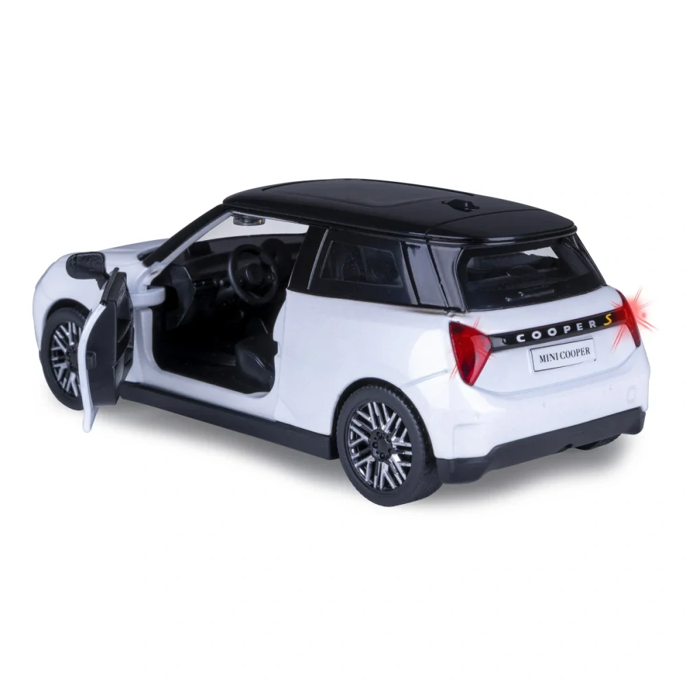 BMW Mini Cooper Diecast 1:28 bílé včetně baterií