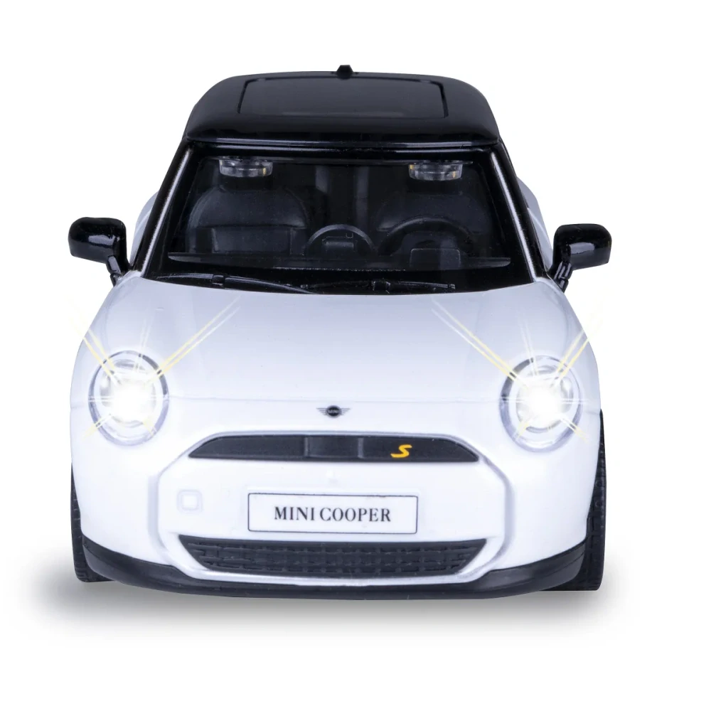 BMW Mini Cooper Diecast 1:28 bílé včetně baterií