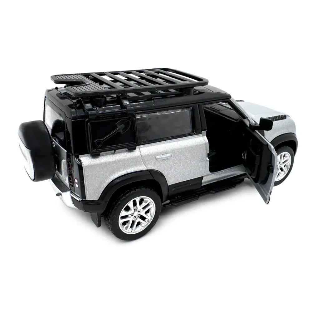 Jamara Land Rover Defender 110 Diecast 1:43 stříbrné 2v1