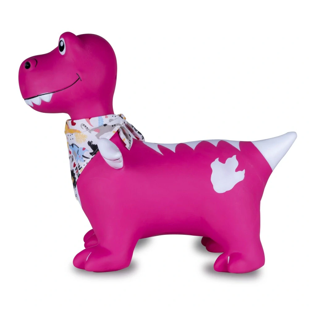 Hopsadlo růžový dino s křídly s pumpičkou