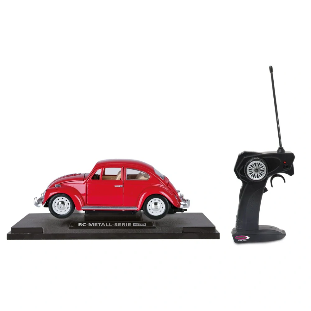 VW Beetle RC Diecast 1:18 červené 27MHz s manuálním otevíráním dveří
