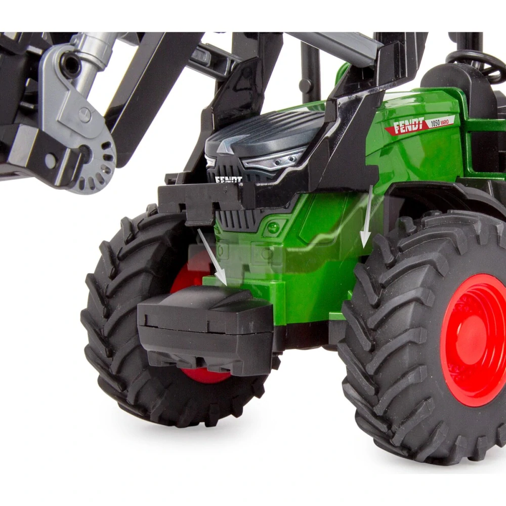 Čelní nakladač s vidlemi pro Traktor Fendt 1050 Vario 1:24S se 4 balíky sena