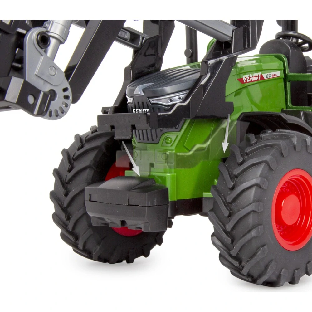 Čelní nakladač s uchopovačem pro Traktor Fendt 1050 Vario 1:24S s velkým balíkem slámy