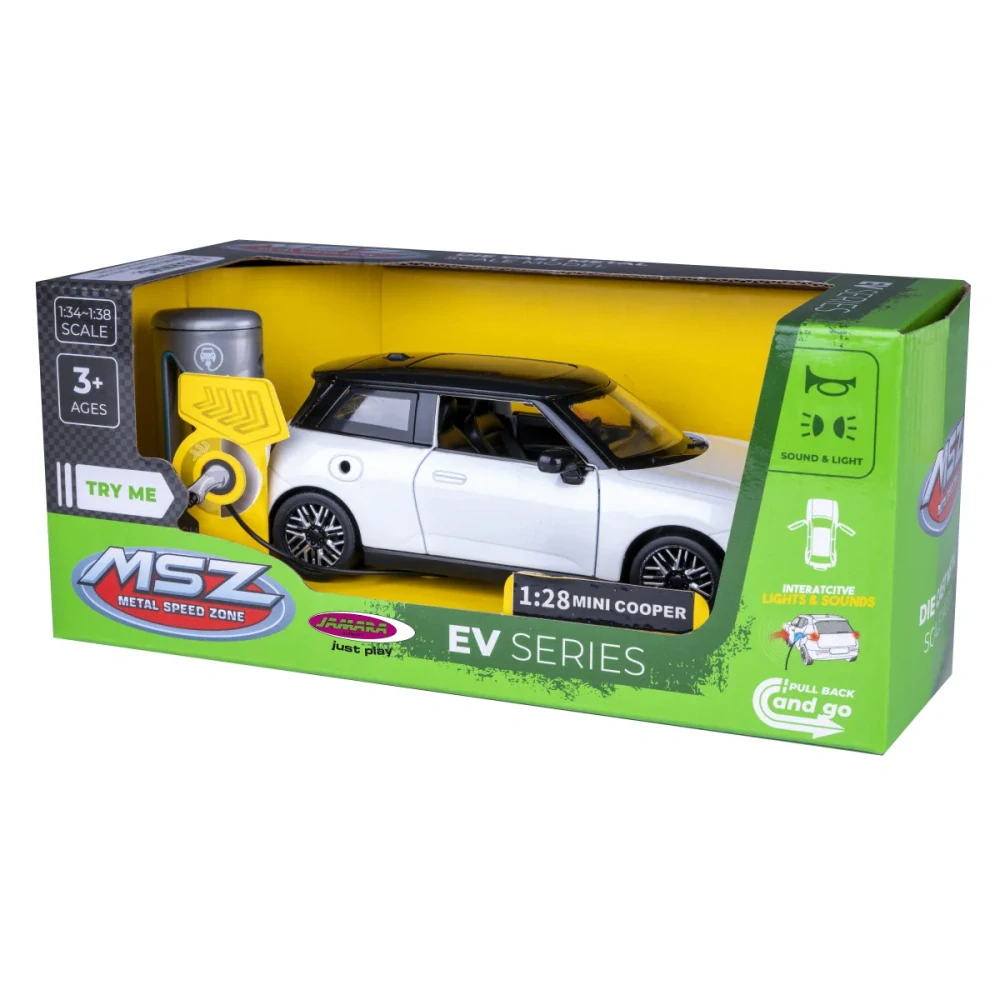 BMW Mini Cooper Diecast 1:28 bílé včetně baterií