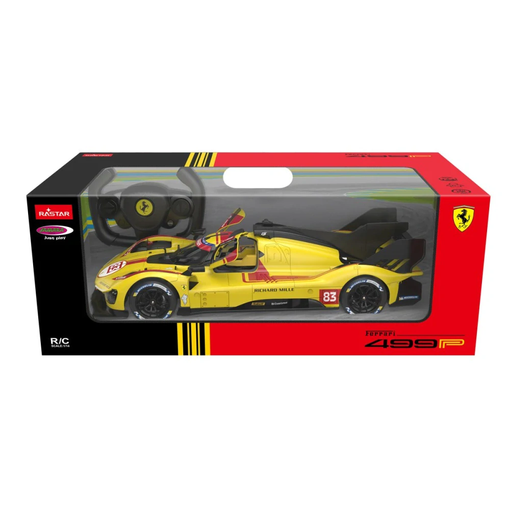 Ferrari 499P-N83 1:14 žluté 2,4GHz s manuálním otevíráním dveří