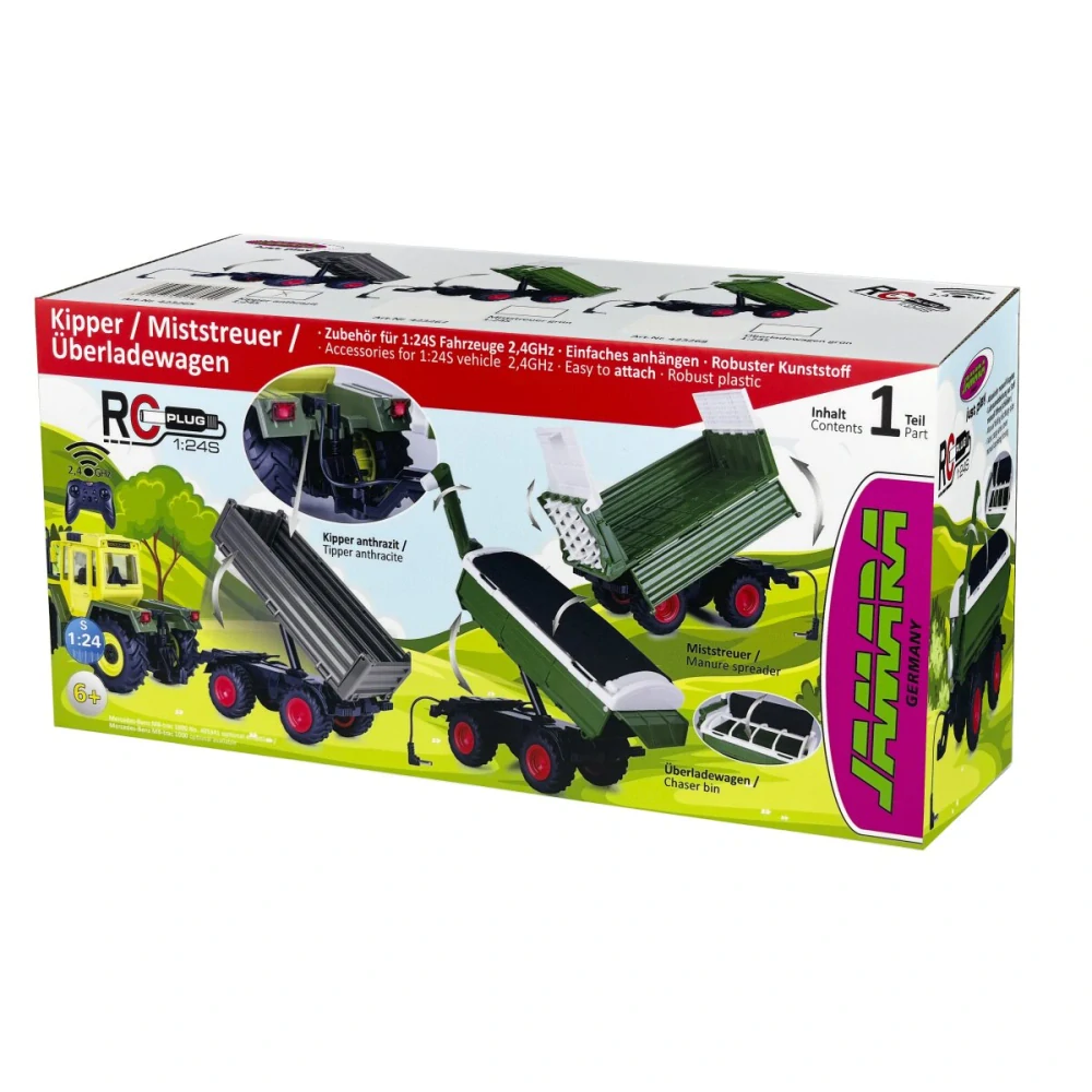 Překládací přívěs zelený pro RC-Traktor MB-trac 1000 1:24S