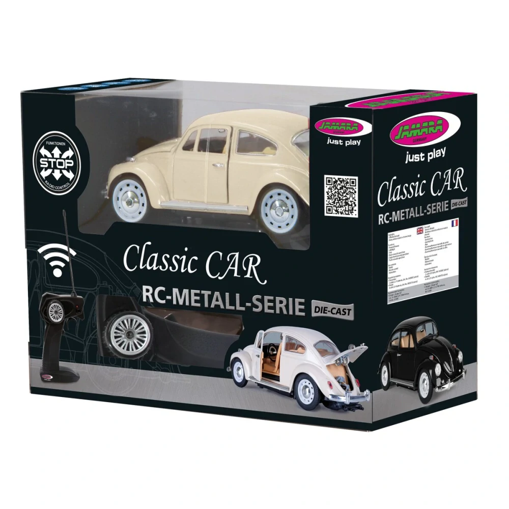 VW Beetle RC Diecast 1:18 krémové 27MHz s manuálním otevíráním dveří