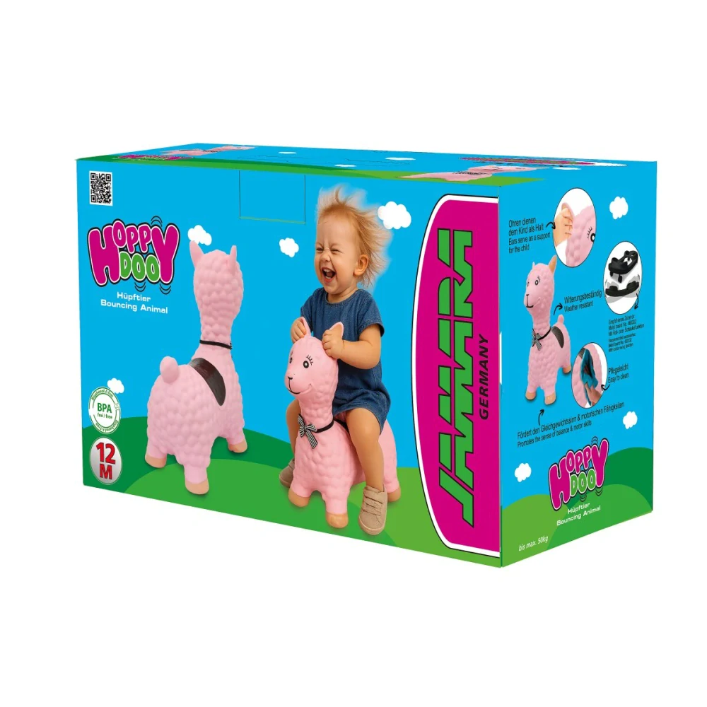 Hopsadlo lama růžová s pumpičkou