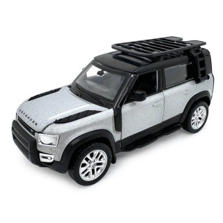 Land Rover Defender 110 Diecast 1:43 stříbrné 2v1